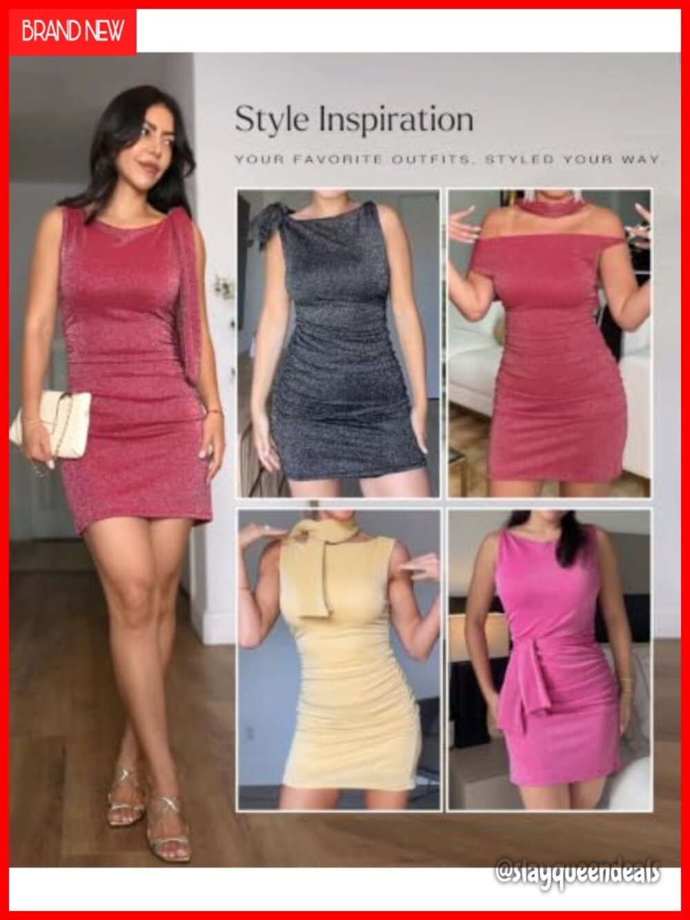 Multi-Way Sequin Boat Neck Mini Bodycon Shaping Dress - Picture 5 of 6